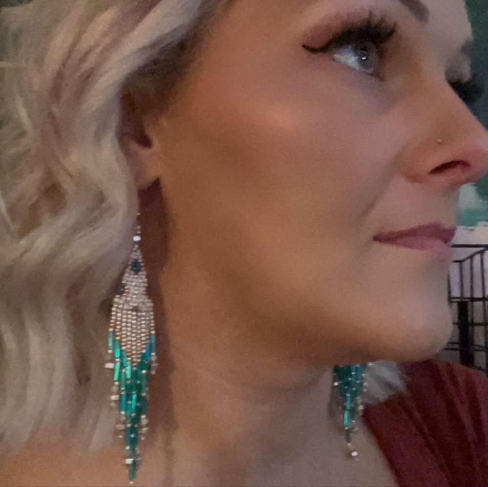 Handmade, glass bead earrings